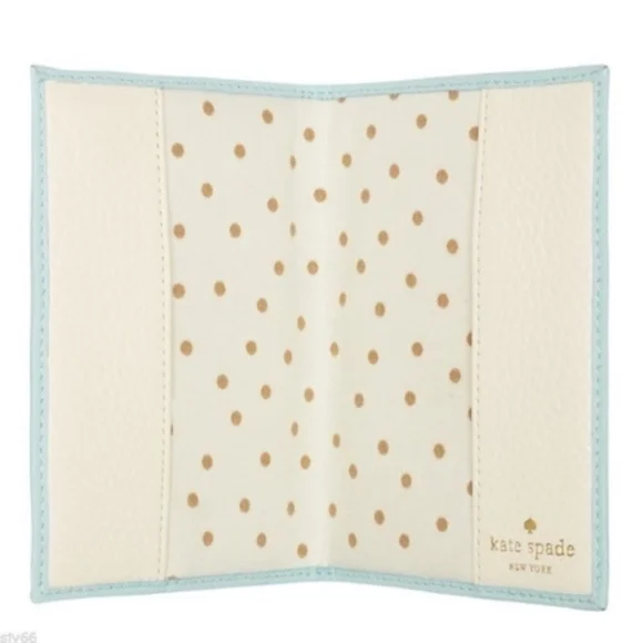 Brand New KATE SPADE Passport Holder VERY RARE!! Light Pale Cy Blue NWT! - Picture 2 of 7